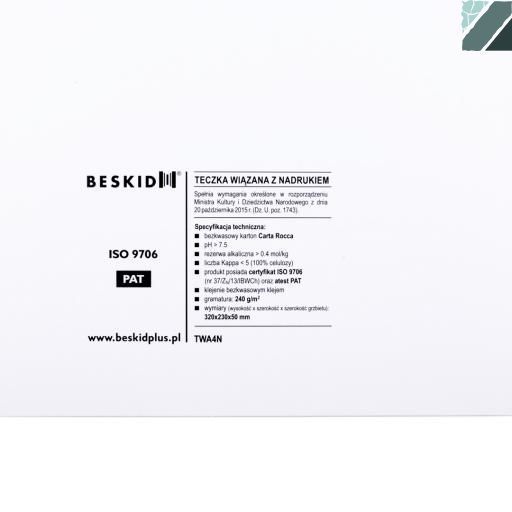 Папка з полями , картон Carta Rocca 300 г/м&sup2; 320x230x50 мм