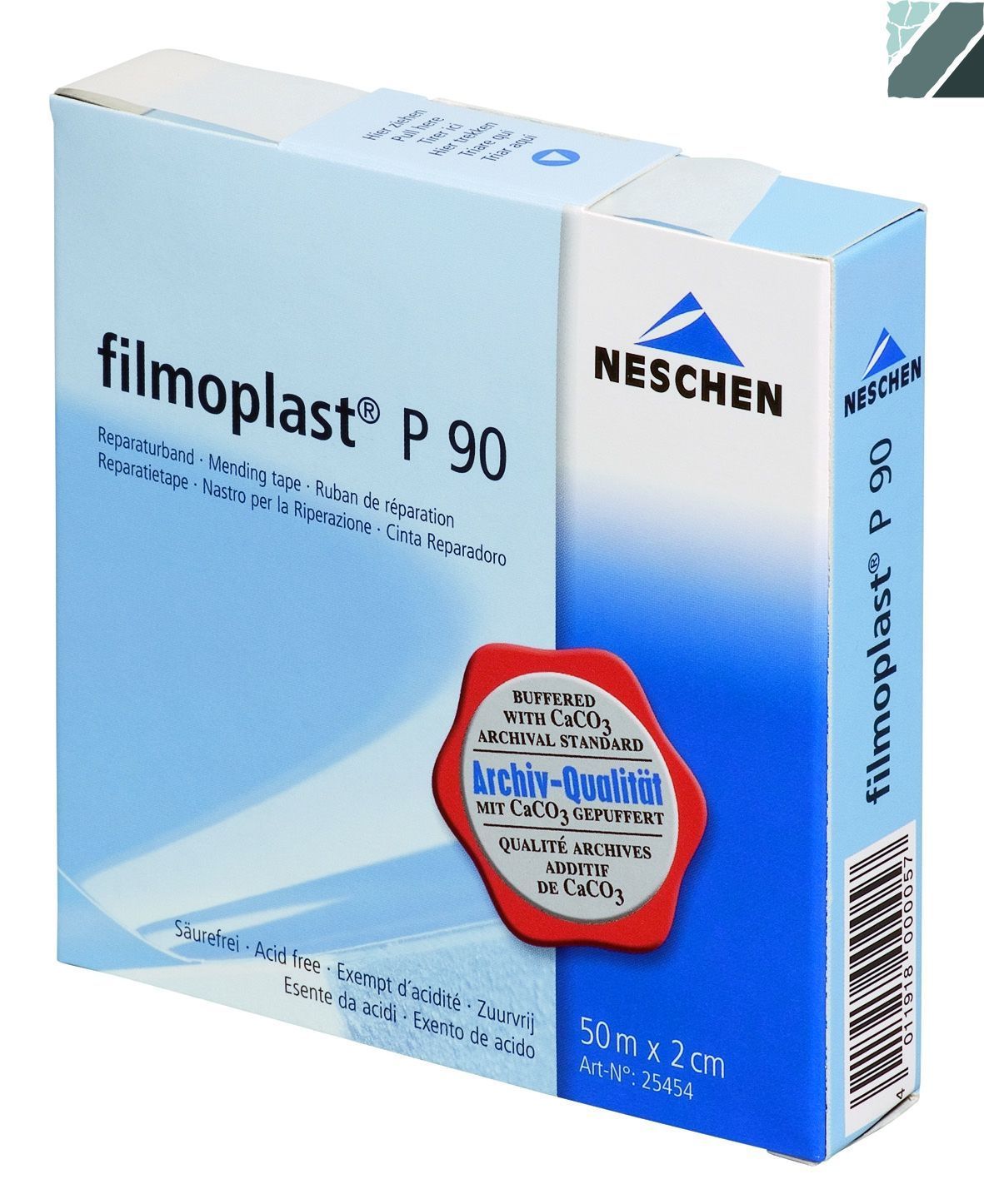 Самоклеюча паперова стрічка білого кольору Filmoplast P90 50 м х 1,3 см, без дозатора
